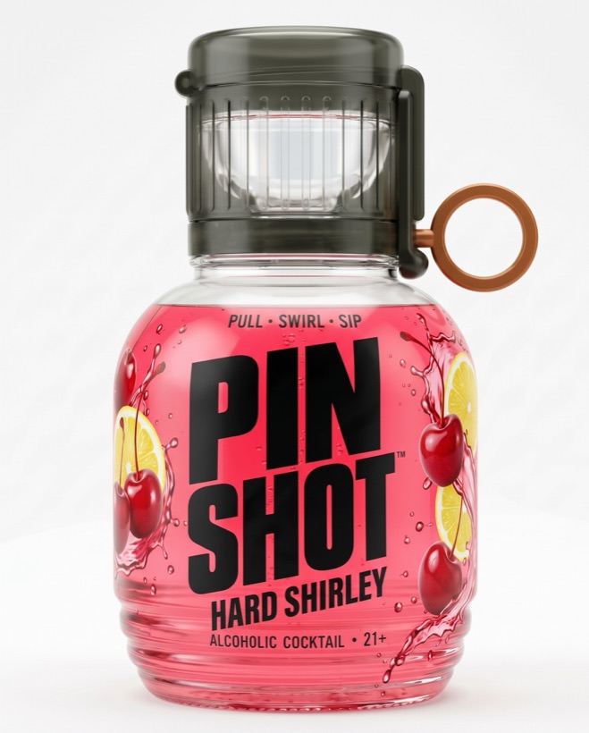 Pin Shot Hard Shirley bottle