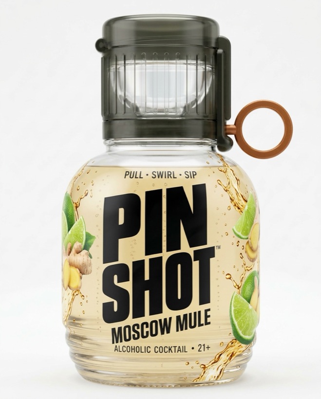 Pin Shot Moscow Mule bottle