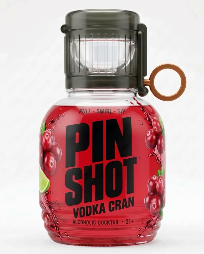 Pin Shot Vodka Cran bottle