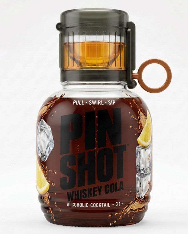 Pin Shot Whiskey Cola bottle
